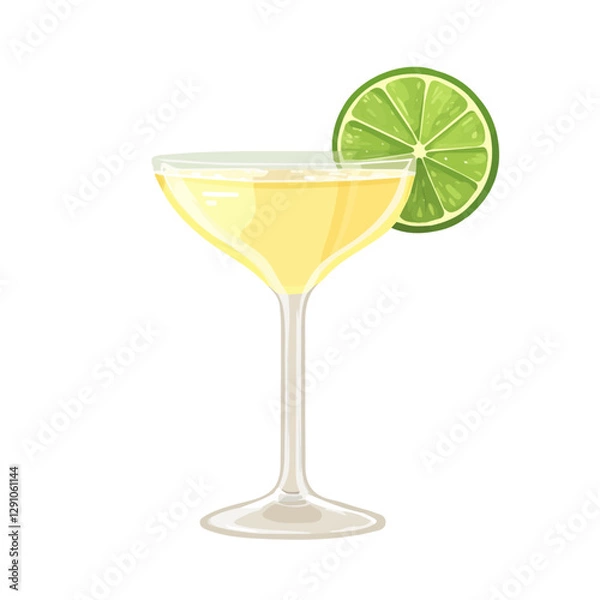 Fototapeta Minimalist flat illustration of Margarita, featuring a clean design isolated on a white background.

