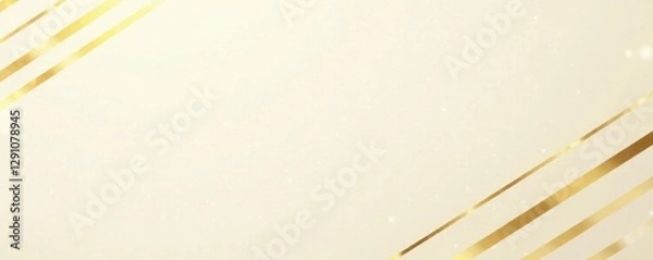 Fototapeta Subtle gold stripes on a cream paper background, bright, gold, graphic