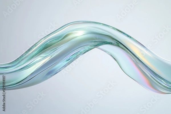 Fototapeta Fluid forms create sense of movement, reflecting light with vibr