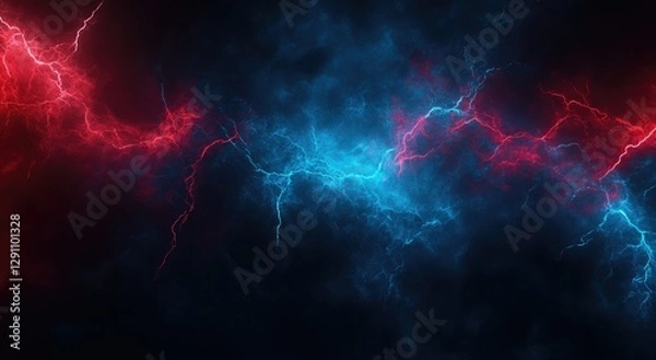 Fototapeta Powerful Lightning Storm Visual