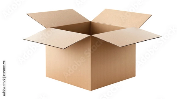 Obraz An open cardboard box ready for packing or storage, symbolizing organization and shipping solutions.