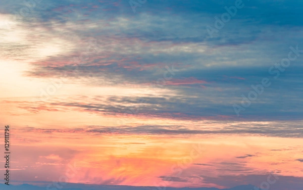 Fototapeta cloudy sky at sunset