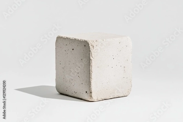 Obraz Minimal Concrete Cube on White Surface