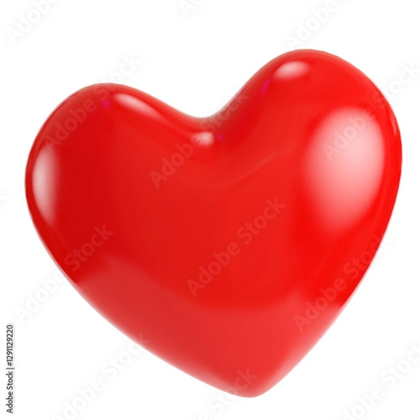 Obraz Red abstract heart isolated on transparent background