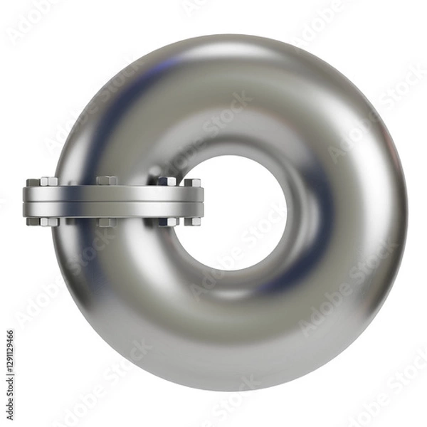 Obraz Abstract circular pipe with industrial elements isolated on transparent background