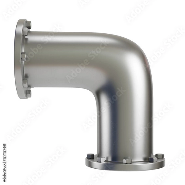 Obraz Metal pipe with industrial elements isolated on transparent background