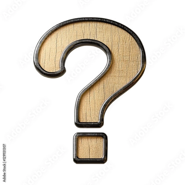 Obraz Stylish wooden question mark symbol designed with modern aesthetics for creative projects and inquiries.