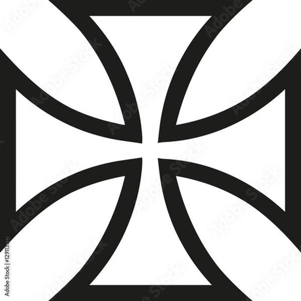 Fototapeta Iron cross contour