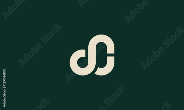Fototapeta Initial Letter dC Intersected Monogram Logo
