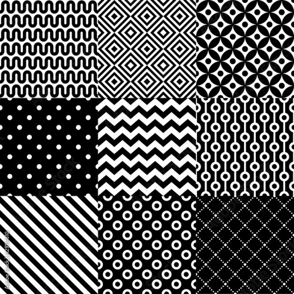 Fototapeta Seamless abstract pattern set