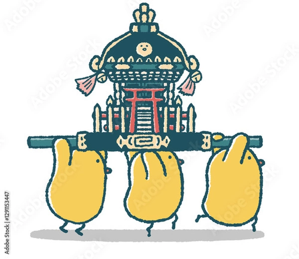 Obraz ゆるいひよこは神輿をかつぐ
