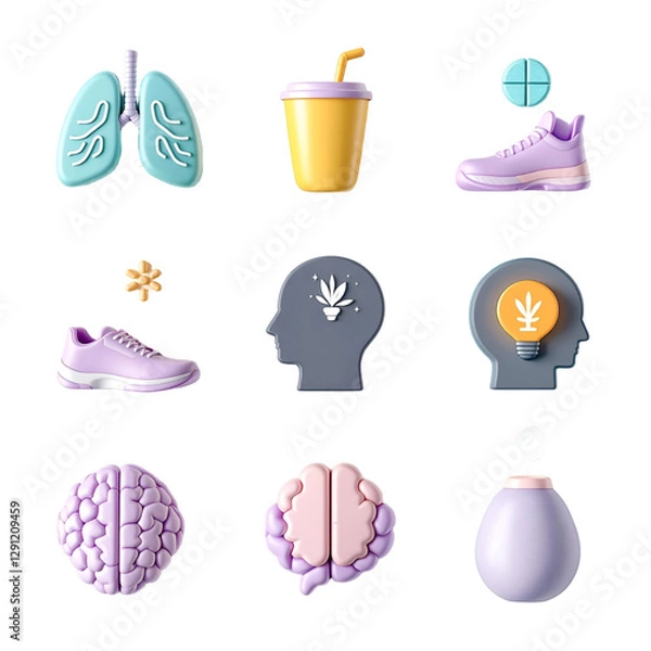 Obraz spa and wellness icons set