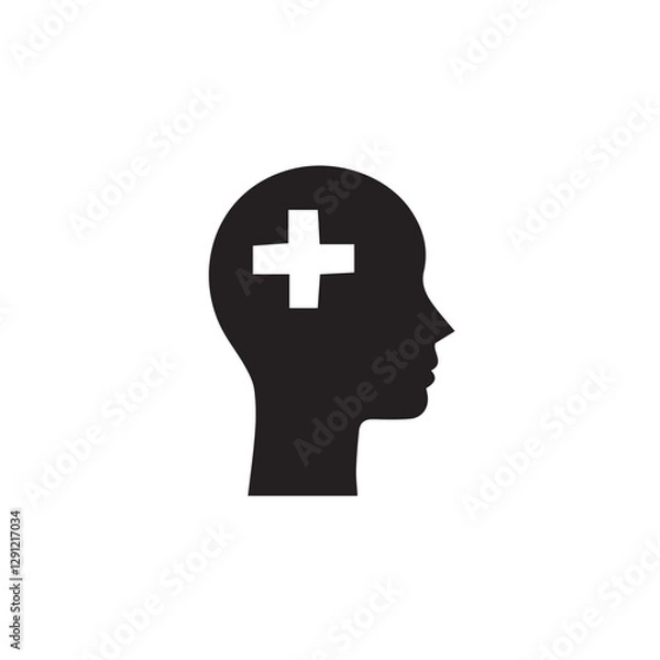 Fototapeta human head with a mark