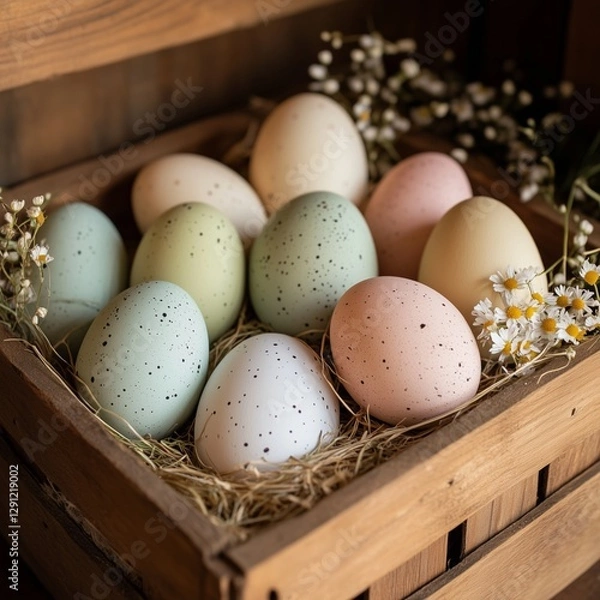 Obraz Easter eggs in a basket