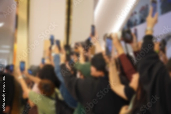 Obraz blurred of people take photo event for background
