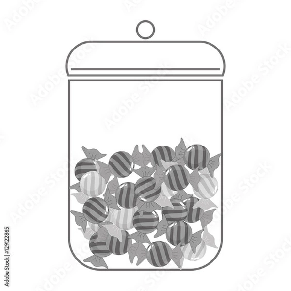 Fototapeta silhouette of container with sweet candies icon over white background. vector illustration