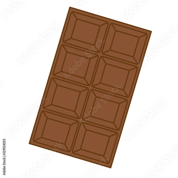 Fototapeta sweet chocolate bar icon over white background. colorful design. vector illustration