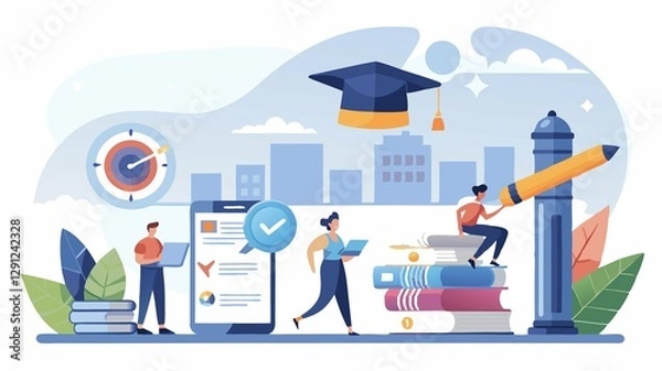 Fototapeta Achieve your educational goals with our innovative and effective distance learning programs.  Enroll today.