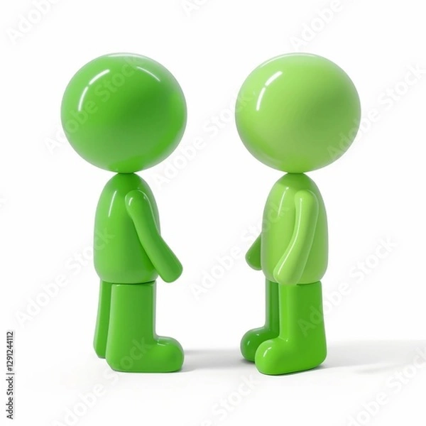 Obraz Two 3D people talking to each other