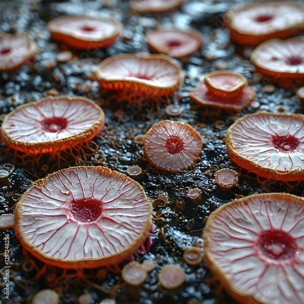 Fototapeta microorganisms under microscope.