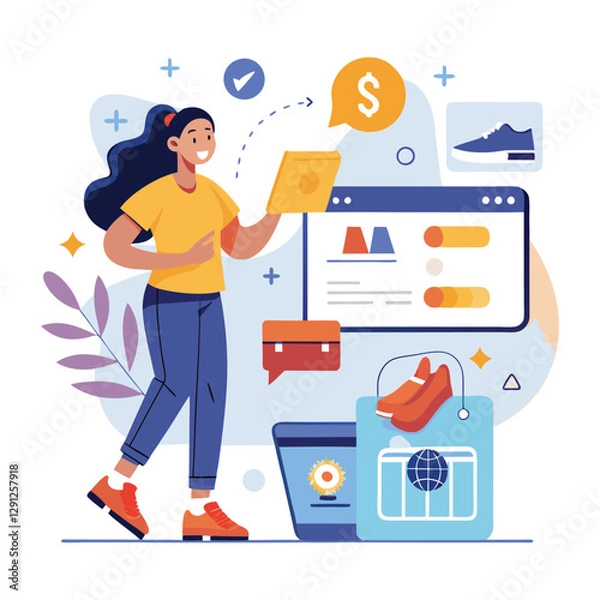 Fototapeta Digital Shopping & E-Commerce Concept