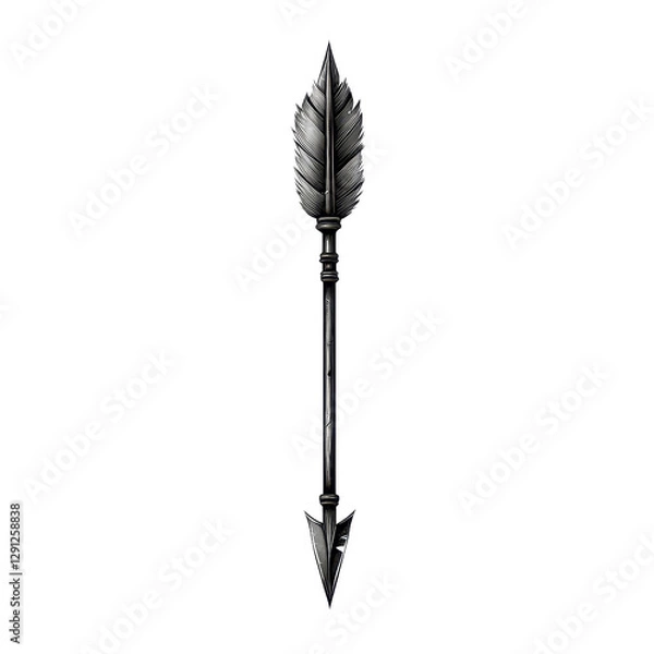 Obraz  Black arrow isolated on transparent background.