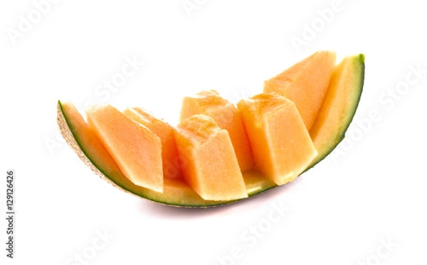 Fototapeta Melon orange on a white background.