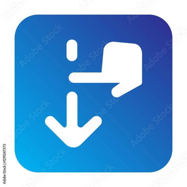 Fototapeta swipe down Solid gradient icon