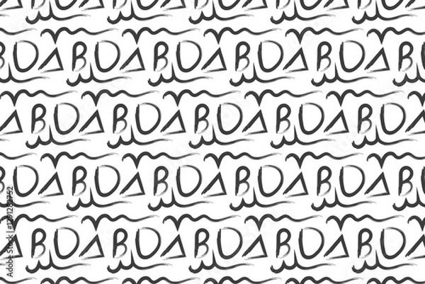 Fototapeta Abstract brush line painting seamless pattern illustration. Modern paint vector background collection hand drawn texture.