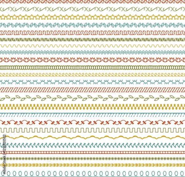 Fototapeta Hand Drawn Border Patterns