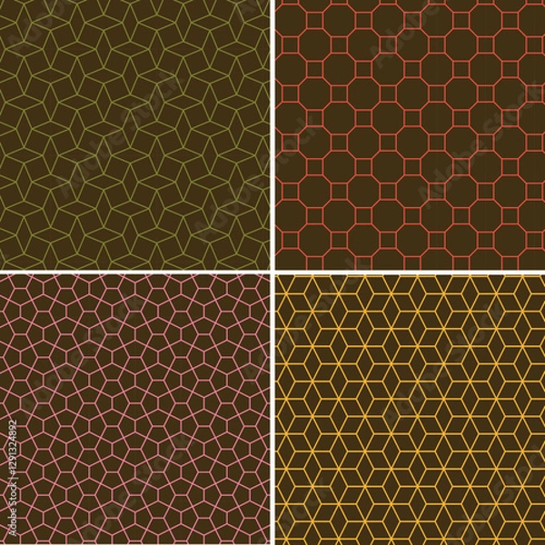 Fototapeta seamless geometric patterns with brown