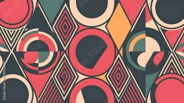 Fototapeta Trendy round shapes with triangular angle design element vector illustration for wallpaper banner background card book illustration landing page