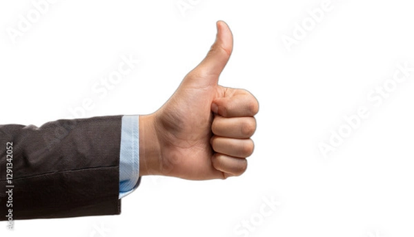 Fototapeta Hand showing thumb up sign isolated on transparent background