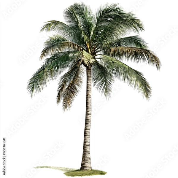 Fototapeta Tropical palm tree, cut out