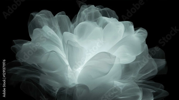 Fototapeta Abstract ink bleeding effect with soft diaphanous design for artistic backgrounds