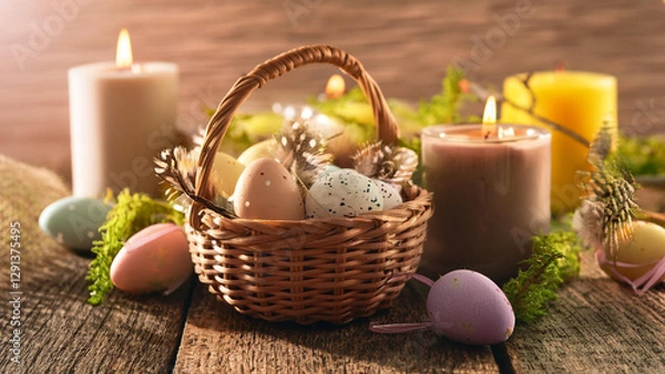 Obraz easter still life with candle