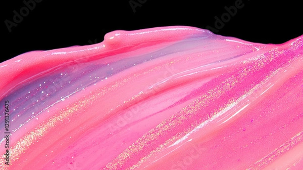 Fototapeta Vibrant lip stain background with natural pink tint texture for cosmetic design