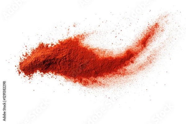 Obraz Red paprika powder splash isolated on transparent or white background PNG