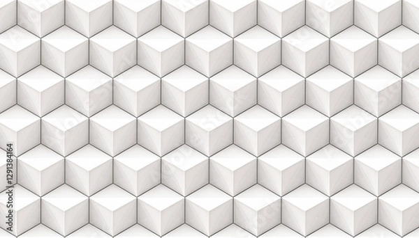 Fototapeta White cube pattern with black outlines.