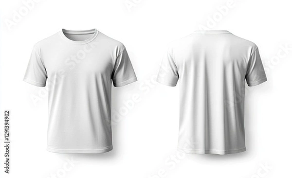Fototapeta Blank white t-shirt front and back mockup (5)