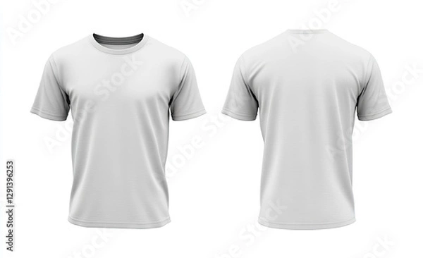 Obraz Blank white t-shirt front and back mockup (6)