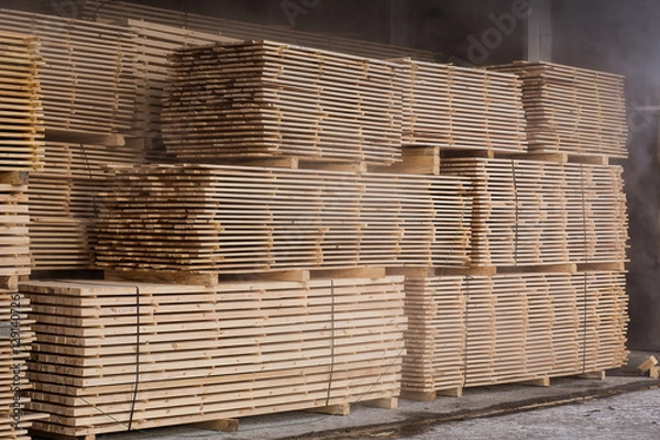 Obraz Edging board in stacks