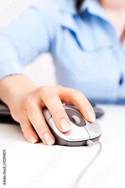 Obraz Female hands working on the computer.