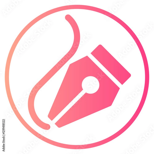 Fototapeta pen tool gradient icon