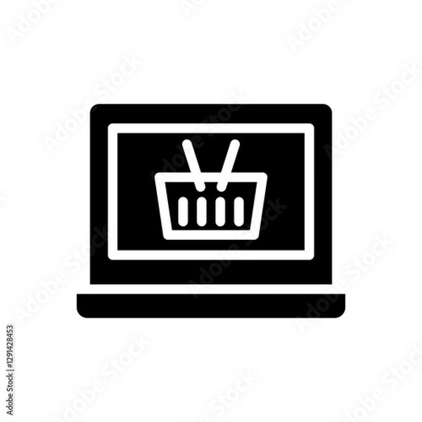 Obraz Shopping online icon in glyph style