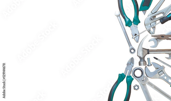 Obraz Set of tools isolated on white background.