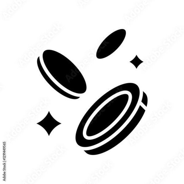 Obraz Money drop icon in glyph style