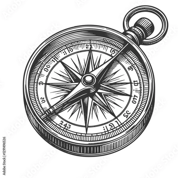 Fototapeta Vintage Compass vector illustration