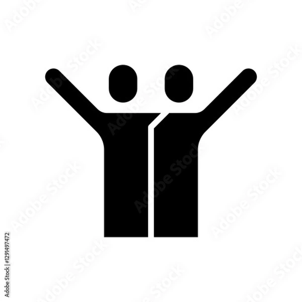 Fototapeta Hug icon in glyph style