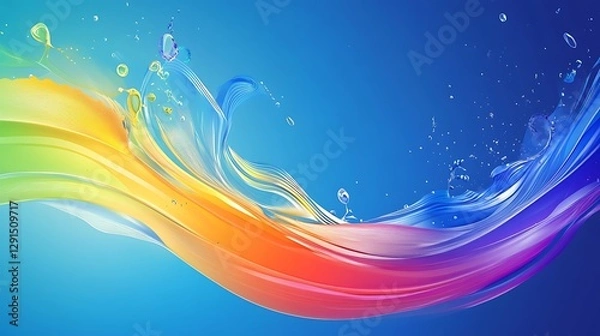 Obraz Abstract colorful liquid splash design, vibrant colors, dynamic motion